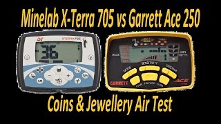 Minelab XTerra 705 Vs Garrett Ace 250 Air Test Detector Comparison [upl. by Nnazil]