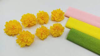 Mastering Crepe Paper Marigold Flowers A StepbyStep Tutorial crafteroz [upl. by Laerol]