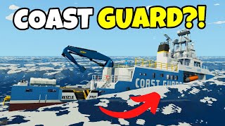 Our COAST GUARD SHIP SANK After FAILED RESCUE In Stormworks Multiplayer [upl. by Aeriell614]