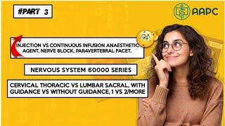 Part 3  Nerve Block Epidural InjectionInfusion Spinal Nerve Block 60000 Series  Medical Coding [upl. by Hiltan]