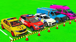 DACIA FORD AUDO Q7 POLICE CARS AND RESCUE VEHICLES  Farming Simulator 22 [upl. by Iuq82]