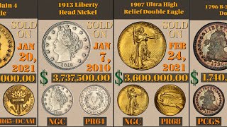 Top 100 Most Valuable US Coins ever sold at auctions [upl. by Sirdi892]