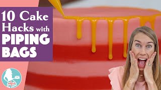 10 Piping Bag Hacks for Cake Decorating with NO PIPING TIPS [upl. by Ynohtnad191]