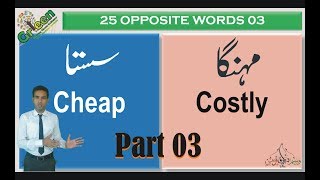 25 Opposite Words English 03  Opposite Words  English Antonyms 03 With Urdu Meanings  50 Words [upl. by Harhay994]