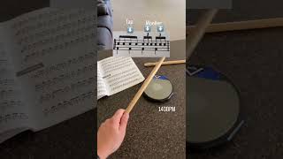 Using tap strokes for slower 8th note singles and Moeller whip to access unbroken triplet groupings [upl. by Fredkin]