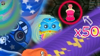 Wormateio 1 Tiny Monster Worm vs 1 Giant Donald Trump Worm Epic Wormateio Best Gameplay [upl. by Rowe872]