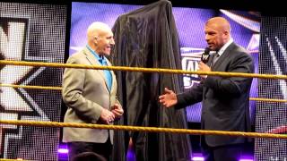 Triple H unveils Bruno Sammartino statue at WrestleMania XXX Axxess [upl. by Eceinart]