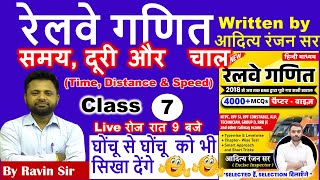 🔴Railway ganitसमय दूरी और चाल Time Distance amp Speed class7 ALPTECHRPFAditya ranjan sir book [upl. by Courtnay285]