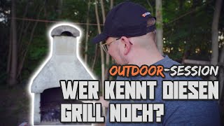 Grillen mit dem GRILLKAMIN  Unser Outdoor GARTENKAMIN im Einsatz am See 🐟🔥 [upl. by Abbotson]