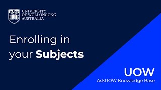 How do I enrol in subjects via SOLS  UOW [upl. by Luedtke]