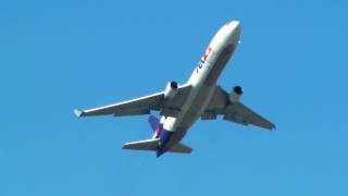 FedEx McDonnell Douglas MD11 Takeoff Sydney Airport [upl. by Lipsey]