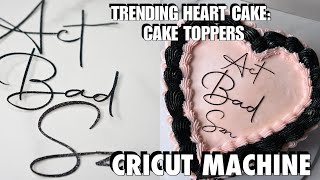 Cake Topper Tutorial  Heart Cake Toppers  Cake Topper  Glitter Cardstock  Cricut Machine [upl. by Errol]