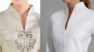 How to make a Built Up Collar  High Neck Collar  Neckline [upl. by Yatnuahc272]