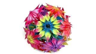 How to make origami Gloriosa flowers and kusudama [upl. by Aremahs749]