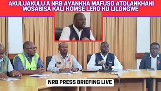 Nkumano Wa Atolankhani Ndi A Kulu Akula A National Registration Bureau  NRB Press Briefing [upl. by Suivatnad]