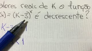 MFUNA  FE3 – Como deve ser a base de uma função exponencial para que seja decrescente [upl. by Farro602]