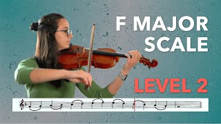 F Major Scale  1 Octave  Violin  Level 2 [upl. by Maiocco]