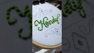 Name BACK STITCH Hand Embroidery Design for beginners embroidery handembroidery shorts [upl. by Hagi]