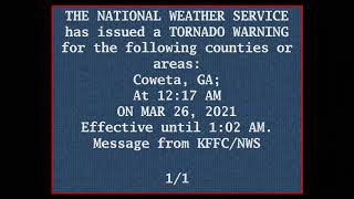 Tornado Emergency Newnan GA 032621 [upl. by Nylevol48]