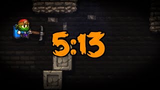 Spelunky No Teleporter Bookskip Hell Speedrun 513 [upl. by Thornburg]