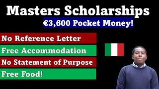 Masters Scholarship with Free Housing Food amp €3600 Stipend Reference Letter amp SOP Optional [upl. by Aztilem320]