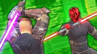 FIGHTING DARTH MAUL IN VIRTUAL REALITY  Blades and Sorcery VR Mods Star Wars [upl. by Alyaj974]