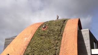 Hawkes Architectures Crossway Passive house How to mow an arched roof [upl. by Susanna250]