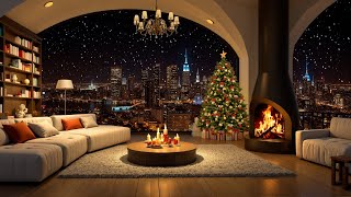 Fall into Deep Sleep and Wake Up Rejuvenated in Christmas with Snowfall on Window and Fire Sounds [upl. by Awjan852]