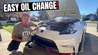 Nissan 370Z Oil Change  Easiest Way To Change Your Oil [upl. by Norrabal569]