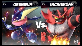 Greninja Vs Incineroar Super Smash Bros Ultimate Smash Mode Gameplay [upl. by Zonnya]