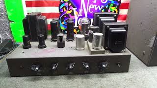 DEMO 2 VINTAGE EXECUTONE P12 TUBE MONOBLOCK AMP 4 6L6 TUBES FOR SALE [upl. by Temple323]