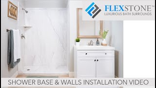 FlexStone Installation  Shower Base amp Walls Full Video [upl. by Ayrad881]