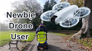 DJI NEO TEST following Newbie Drone user on a Mobility Scooter [upl. by Shyamal]