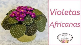 Violetas Africanas  Tutorial fácil cómo hacer paso a paso flores de tela y patrones gratis 021 🌺 [upl. by Elletnwahs]