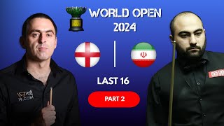 RONNIE OSULLIVAN VS HOSSEIN VAFAEI  PART 2  WORLD OPEN 2024  SNOOKER 2024 [upl. by Yetnruoc]