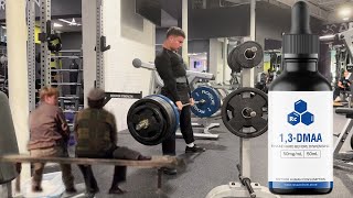 Week 3 Deadlifts Leg Day Edit  Trying liquid DMAA for the first time [upl. by Damalus]