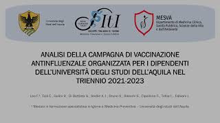 2 ANALISI DELLA CAMPAGNA DI VACCINAZIONE ANTINFLUENZALE ORGANIZZATA PER I DIPENDENTI [upl. by Adirahs16]