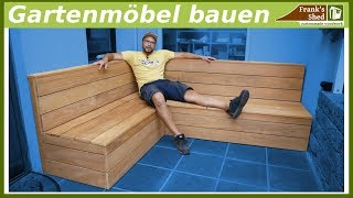 Gartenmöbel aus Holz bauen  Sitzbank für Terrasse selber bauen  DIY [upl. by Jann]