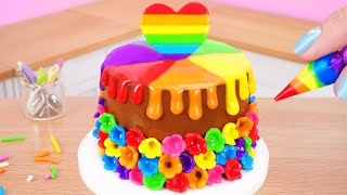 Beautiful Miniature Colorful Cake 🌈 Miniature Rainbow Chocolate Cake Decorating Ideas [upl. by Elaval49]