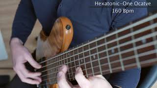 Hexatonic Scale on Bassguitar  One Octave  All 12 Keys [upl. by Manton870]