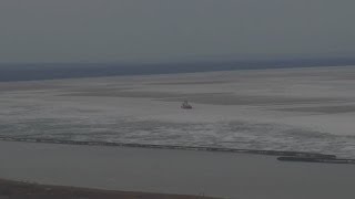 Barge stuck on ice in Lake Erie [upl. by Truda46]