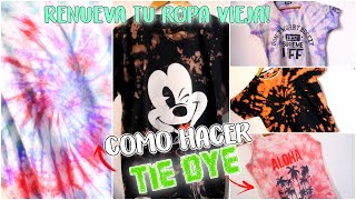 como hacer TIE DYE con lavandinacloro y anilina para renovar ropa vieja🌈 DIY Teñir facil [upl. by Adiell]