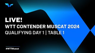 LIVE  T1  Qualifying Day 1  WTT Contender Muscat 2024 [upl. by Twelve]