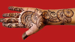 Beautiful very simple mehndi design\very easy flower wali design\fancy unique mehndi\latest beginner [upl. by Worsham]