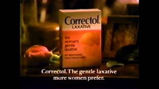 1990 COMMERCIAL FOR CORRECTOL A WOMANS LAXATIVE [upl. by Noyrb]