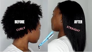 HOW TO STRAIGHTEN 4C NATURAL HAIR [upl. by Eeliak]