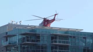 LAFD 3 AW139 Agusta Helicopter Takeoff [upl. by Aeli469]