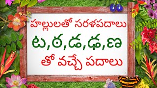 Hallulatho Sarala Padalu in Telugu l Telugu wordsReading   ట ఠ డ ఢ ణ  తో వచ్చే సరళ పదాలు [upl. by Emsoc]