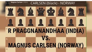 R Praggnanandhaa INDIA vs Magnus Carlsen NORWAY  20220821 Round7 chess [upl. by Sorvats797]