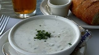 How to Make Clam Chowder Pork Soup Old Vintage Recipe  Entree Food [upl. by Arata34]